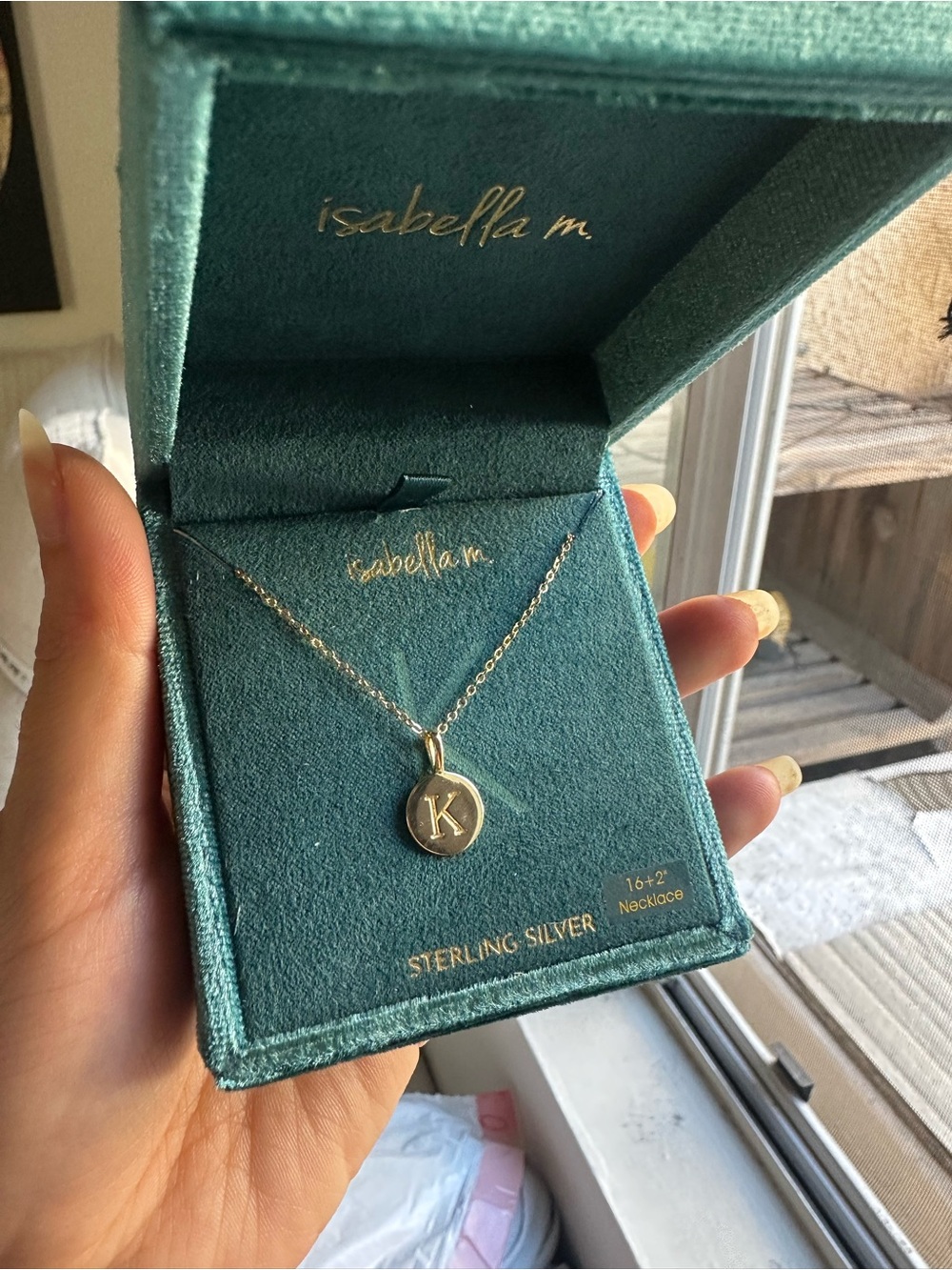 Sterling Silver Gold Plated Initial K Pendant Necklace